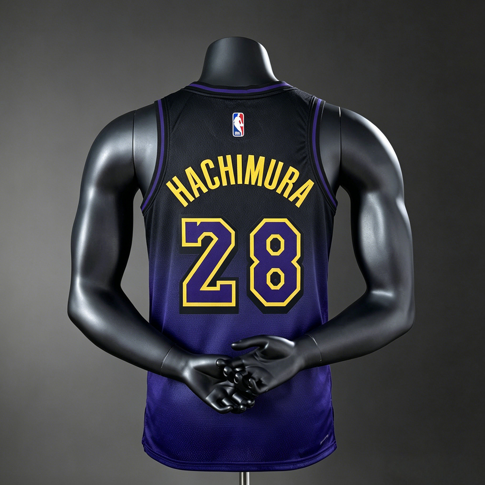 Los Angeles Lakers City Edition Hachimura #28 NBA Jersey Silk Version (1) Foto 2