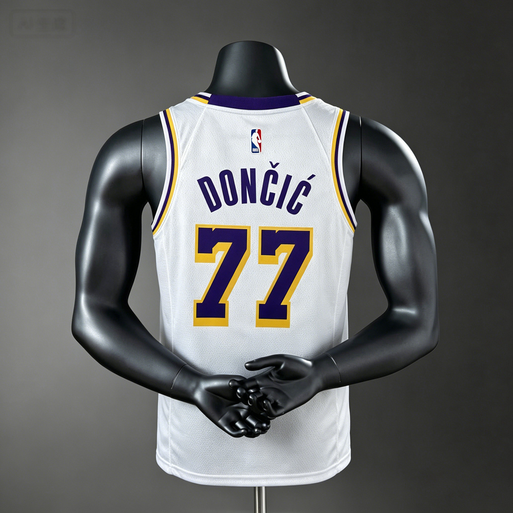 Los Angeles Lakers Association Edition Doncic #77 NBA Jersey Silk Version Foto 2