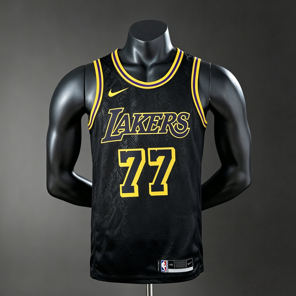 Los Angeles Lakers Black Mamba Edition Doncic #77 NBA Jersey Silk Version