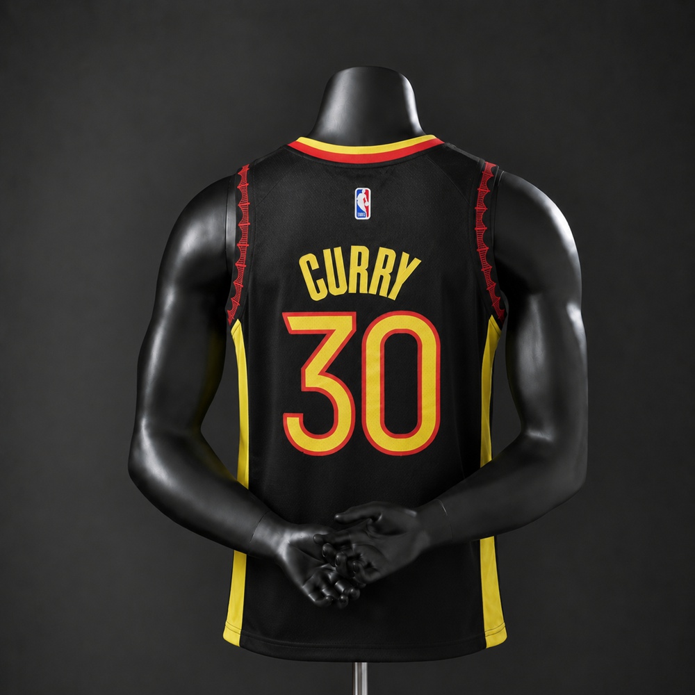 Golden State Warriors City Edition Curry #30 NBA Jersey Embroidered Version Foto 2
