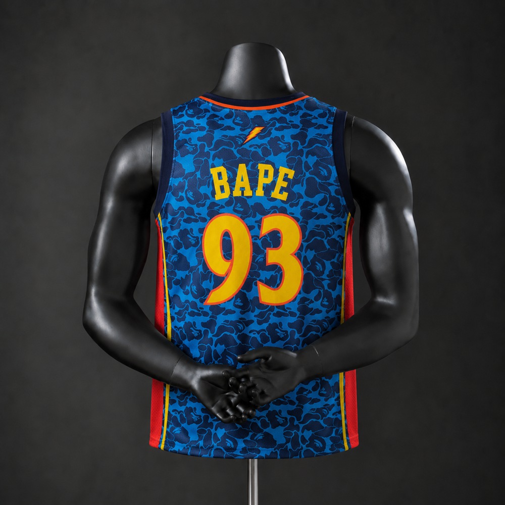 Golden State Warriors Hardwood Classics A Bathing Ape #93 NBA Jersey Embroidered Version Foto 2