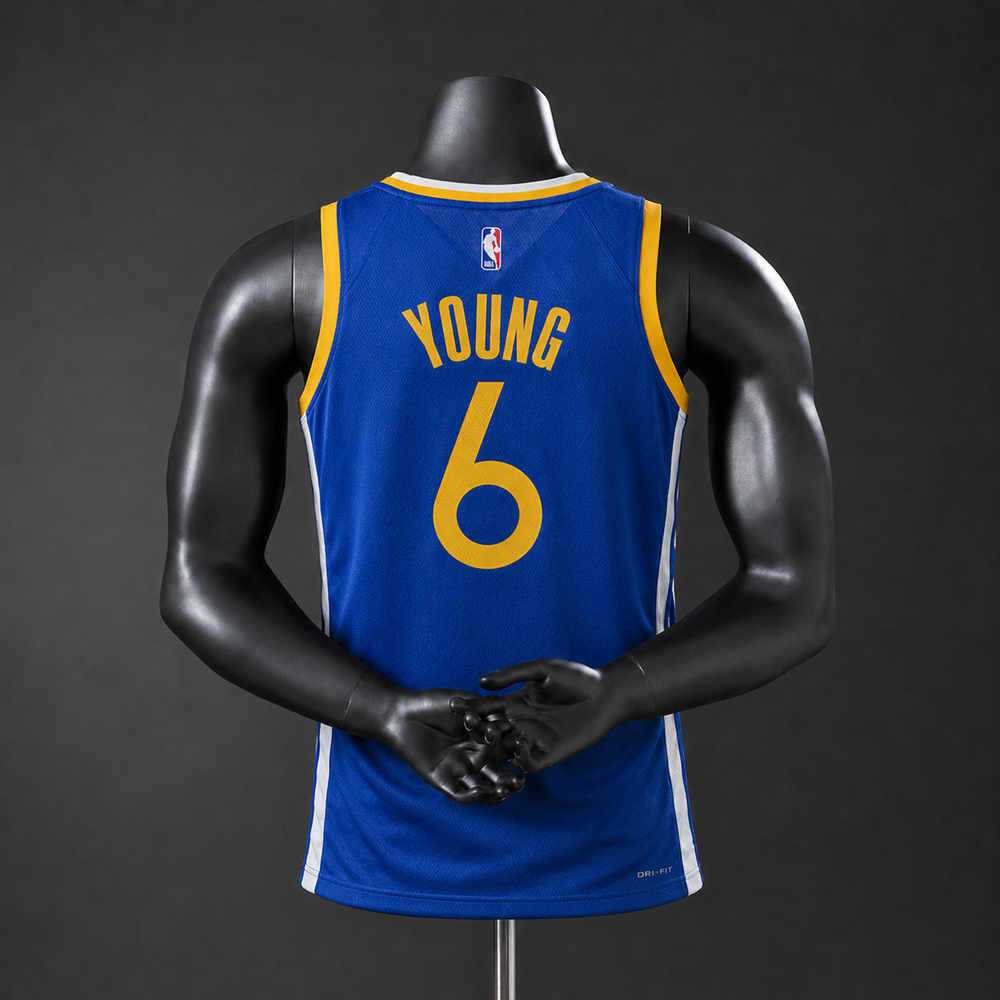 Golden State Warriors Icon Edition Young #6 NBA Jersey Silk Version Foto 2