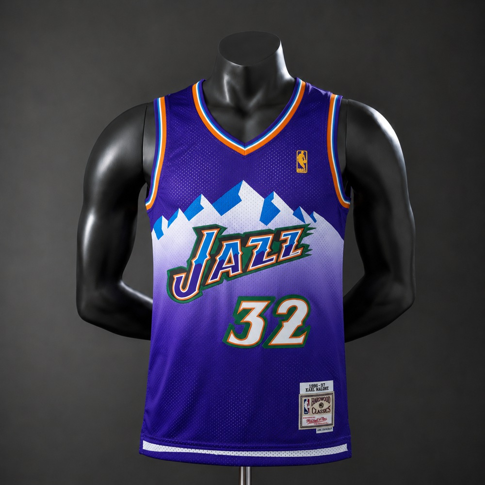 Utah Jazz Hardwood Classics Malone #32 NBA Jersey Embroidered Version