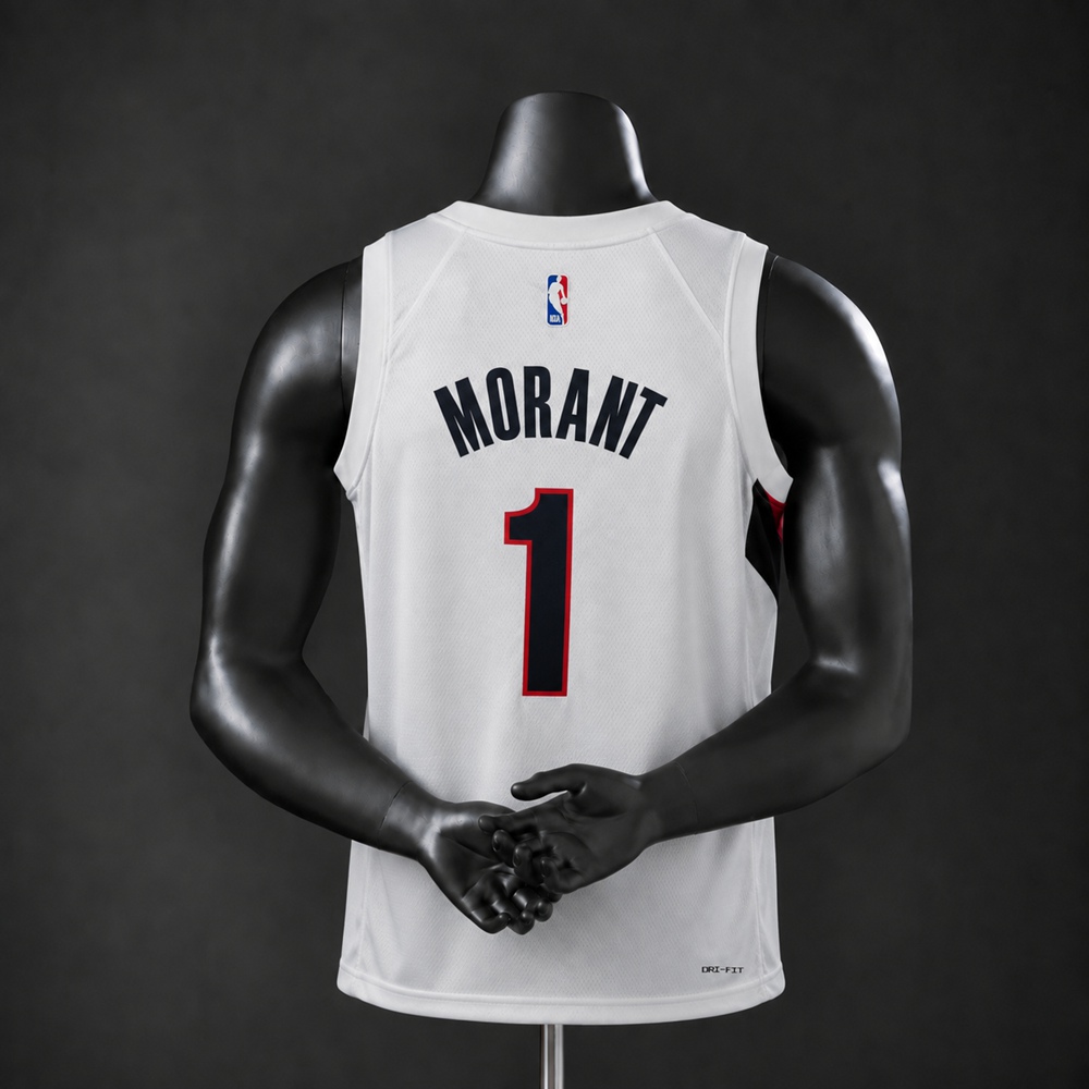 Portland Trail Blazers Association Edition Morant #1 NBA Jersey Silk Version Foto 2