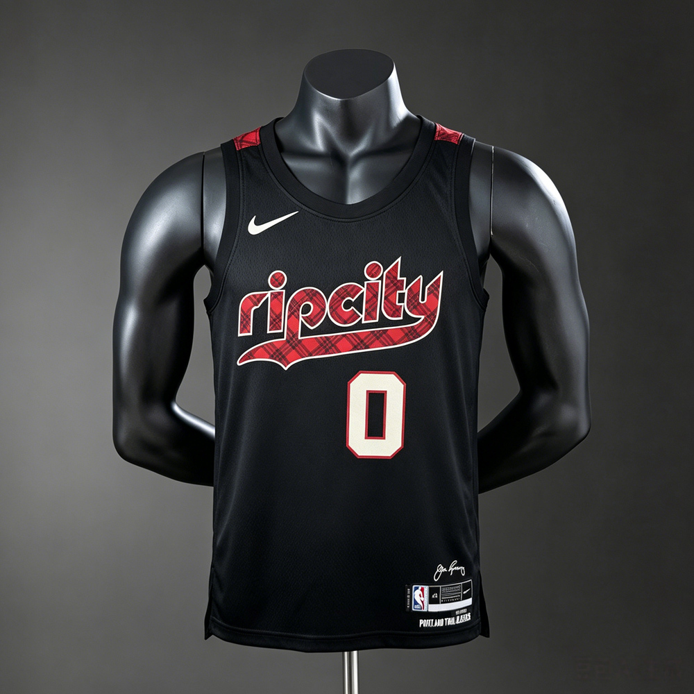Portland Trail Blazers City Edition Lillard #0 NBA Jersey Silk Version