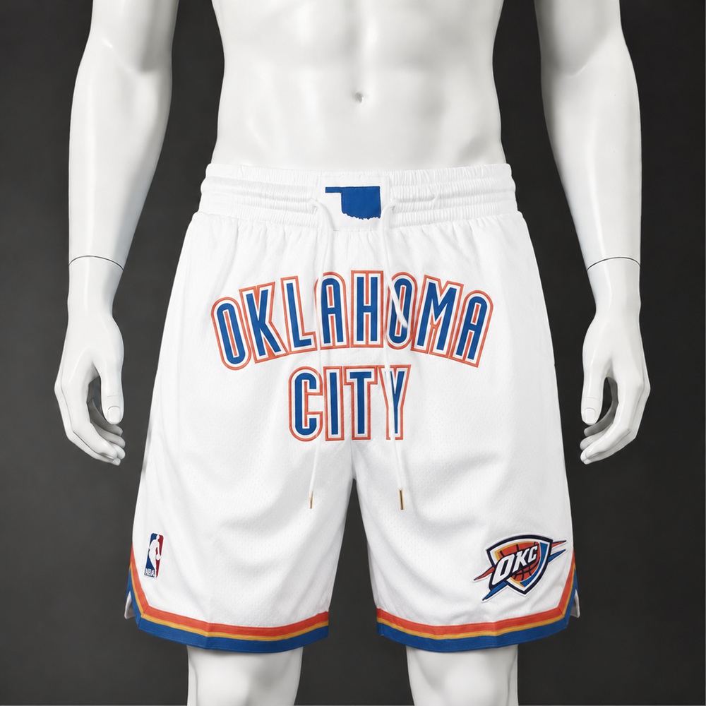 Oklahoma City Thunder Basketball NBA Shorts Embroidered Version