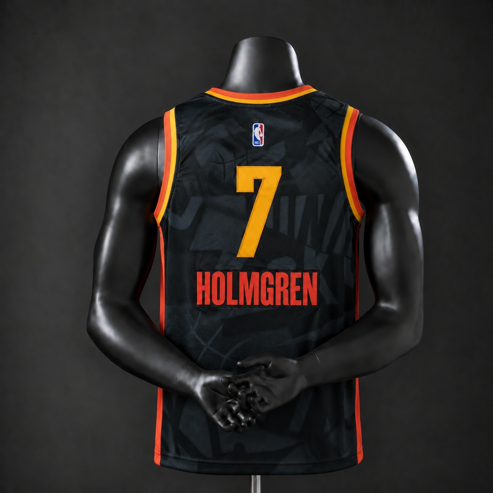 Oklahoma City Thunder City Edition Chet Holmgren #7 NBA Jersey Embroidered Version Foto 2