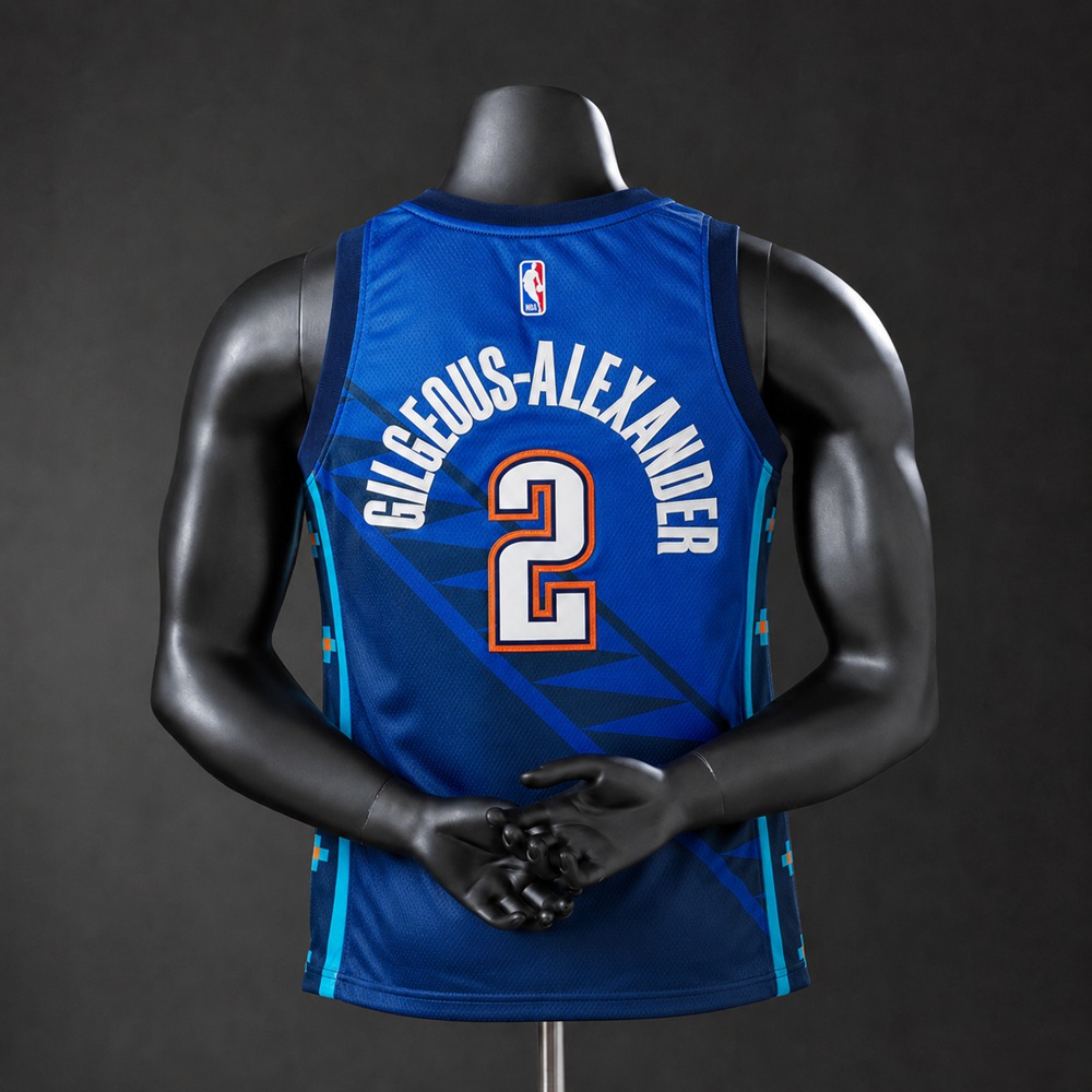 Oklahoma City Thunder City Edition Gilgeous-Alexander #2 NBA Jersey Embroidered Version Foto 2