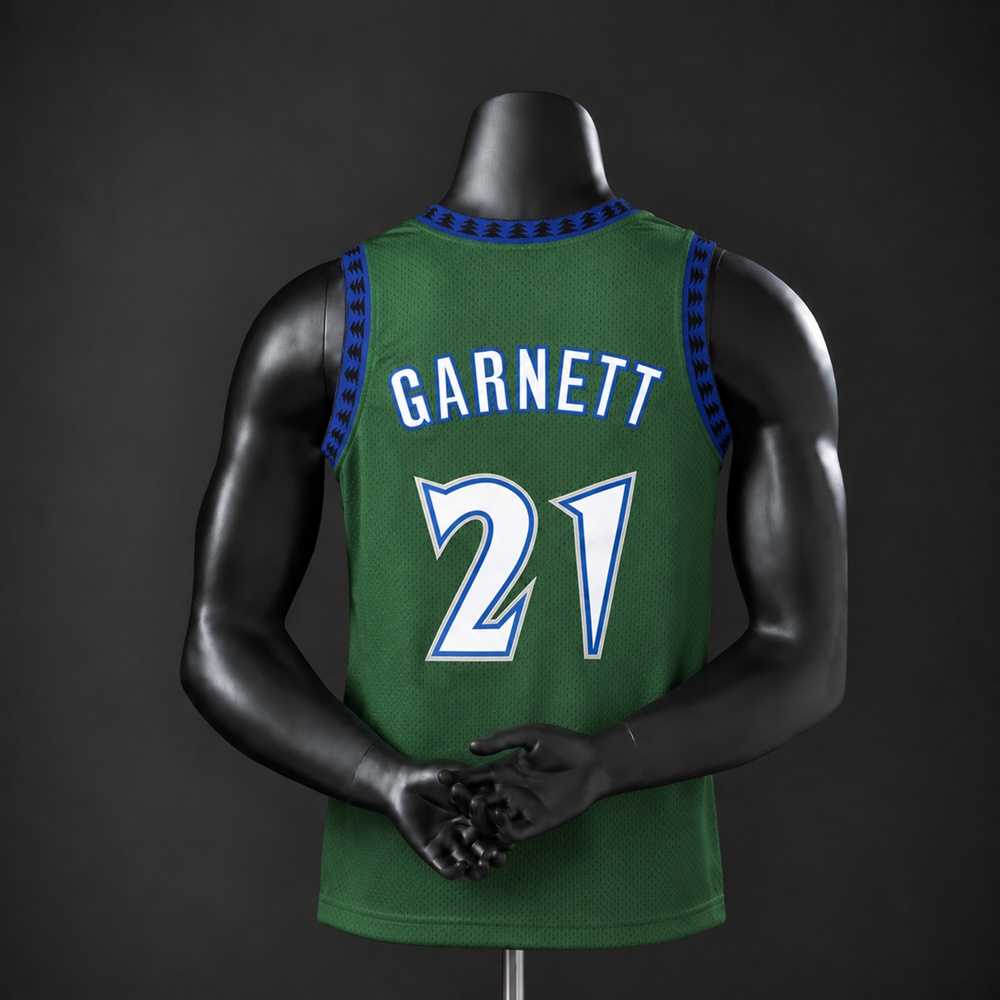 Minnesota Timberwolves Hardwood Classics Kevin Garnett #21 NBA Jersey Embroidered Version Foto 2