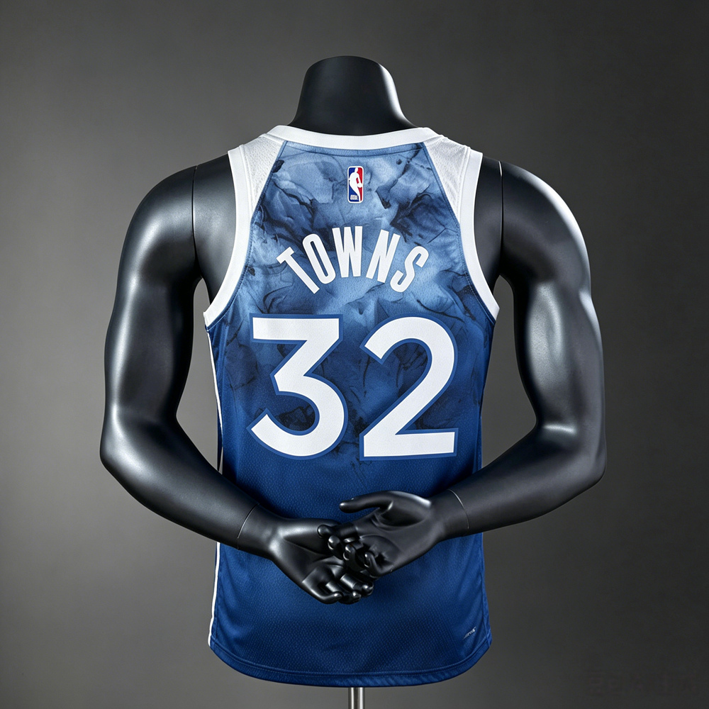 Minnesota Timberwolves City Edition Towns #32 NBA Jersey Silk Version Foto 2