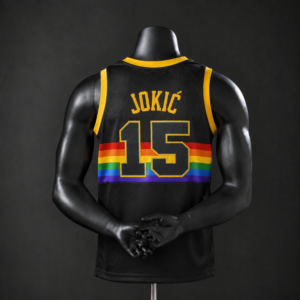 Denver Nuggets City Edition Nikola Jokic #15 NBA Jersey Embroidered Version Foto 2