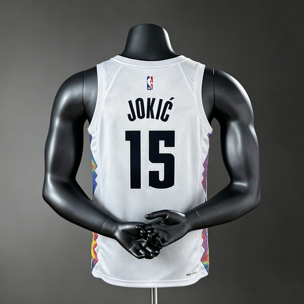 Denver Nuggets City Edition Jokic #15 NBA Jersey Silk Version Foto 2