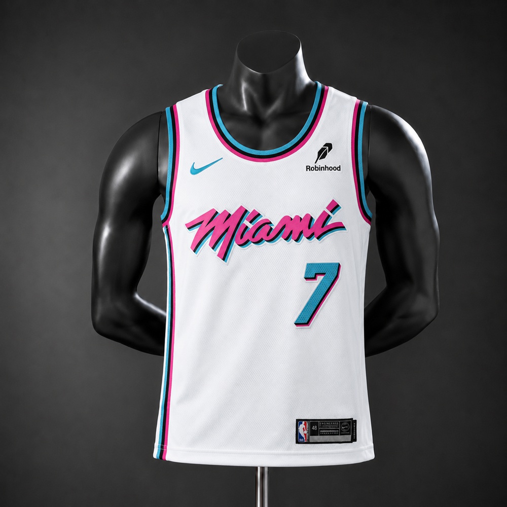 Miami Heat Original Vice Edition Giannis Antetokounmpo #7 NBA Jersey Embroidered Version