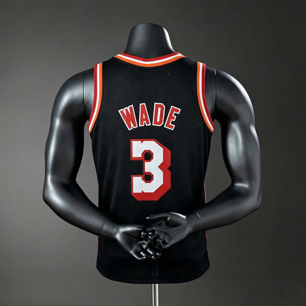 Miami Heat Classic Edition Wade #3 NBA Jersey Silk Version Foto 2