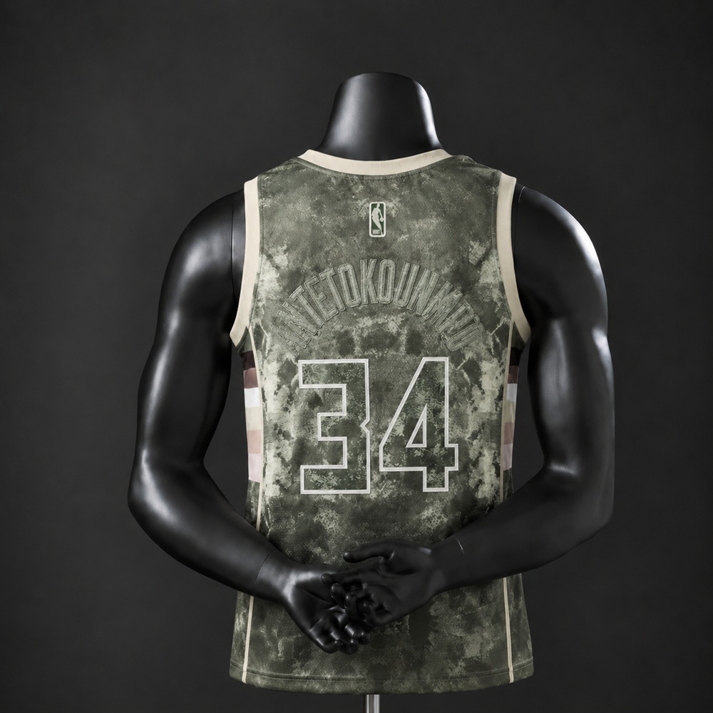 Milwaukee Bucks City Edition Antetokounmpo #34 NBA Jersey Embroidered Version Foto 2