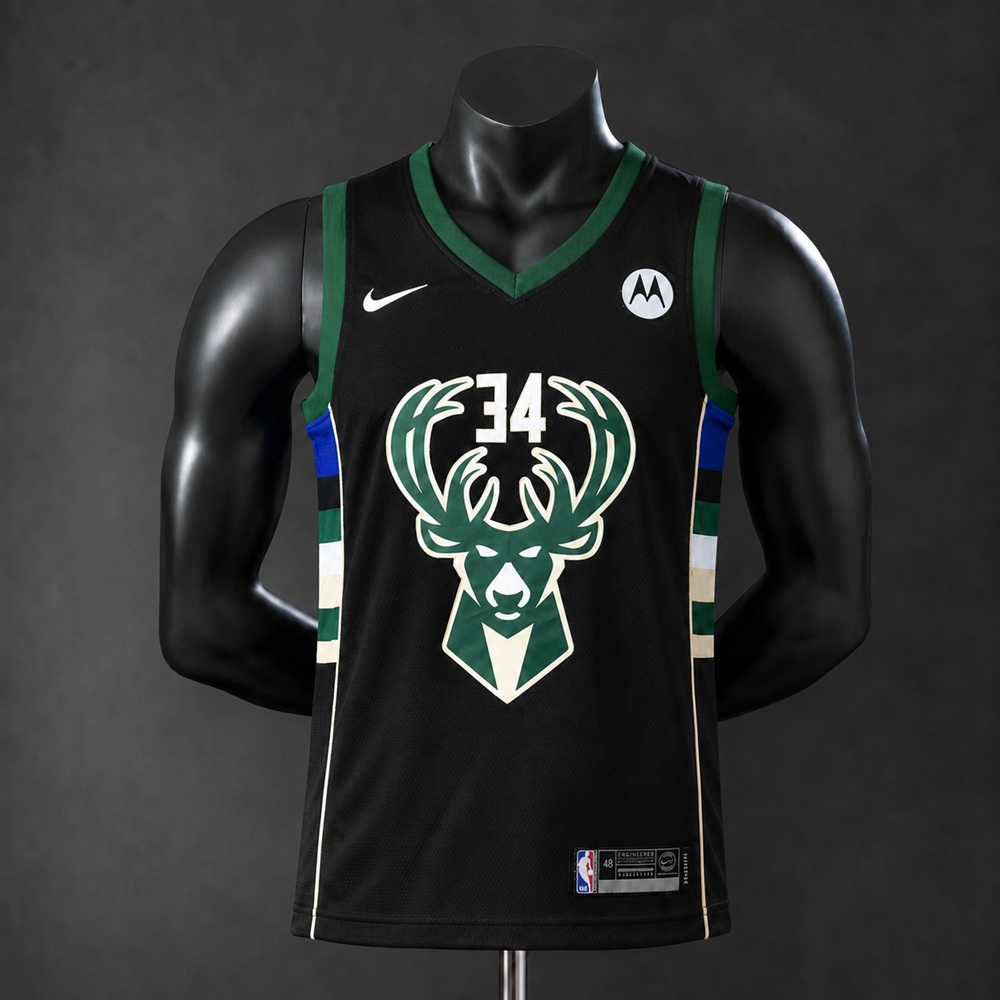 Milwaukee Bucks Statement Edition Antetokounmpo #34 NBA Jersey Embroidered Version