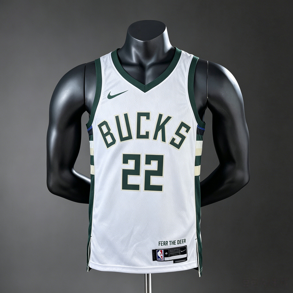 Milwaukee Bucks Association Edition Middleton #22 NBA Jersey Silk Version