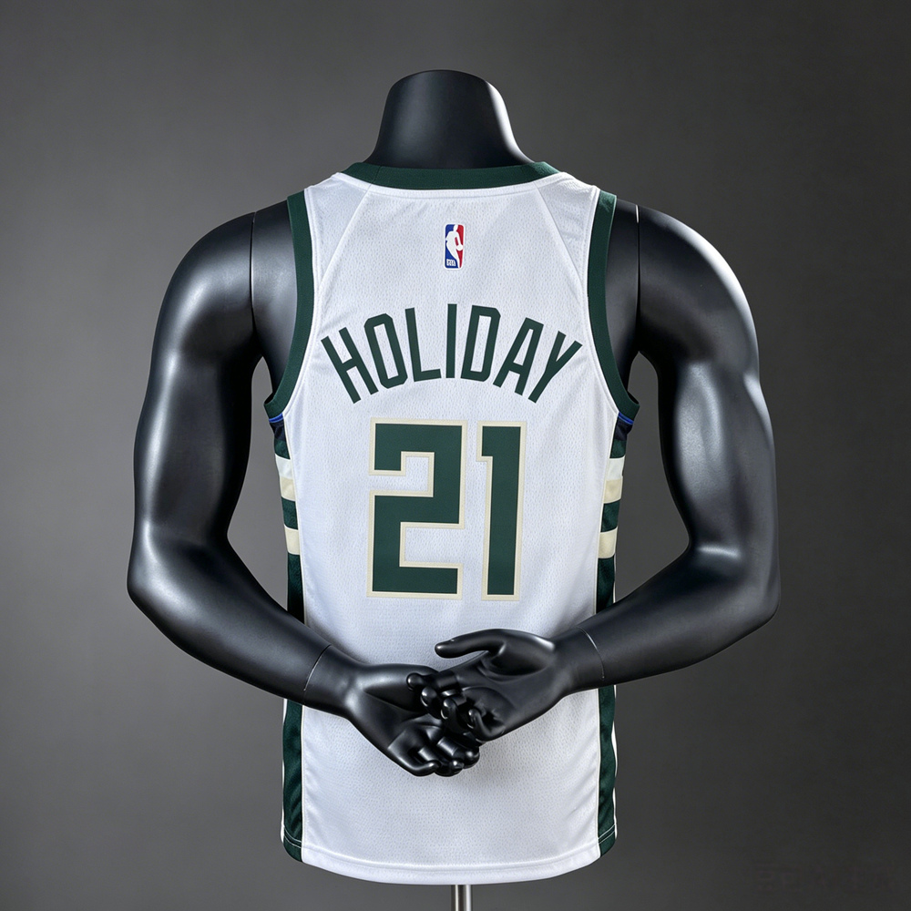 Milwaukee Bucks Association Edition Jrue Holiday #21 NBA Jersey Silk Version Foto 2