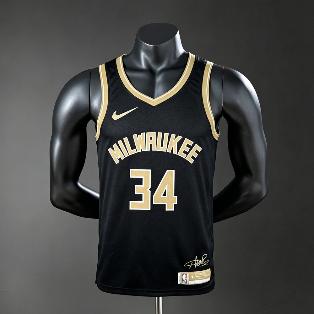 Milwaukee Bucks Icon Edition Antetokounmpo #34 NBA Jersey Silk Version