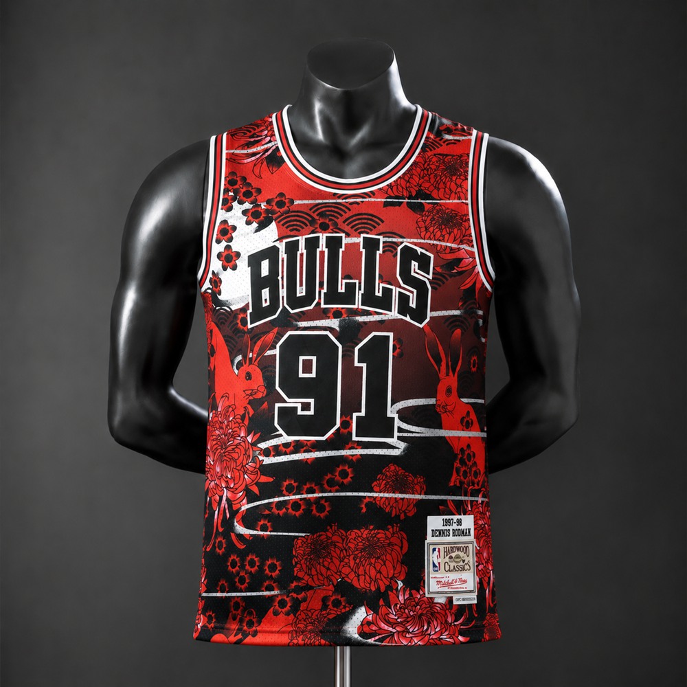 Chicago Bulls City Edition Dennis Rodman #91 NBA Jersey Embroidered Version
