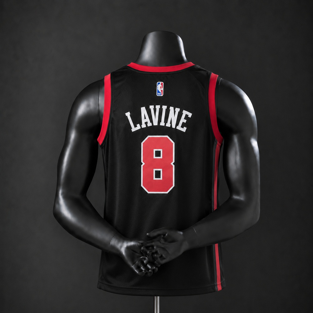 Chicago Bulls City Edition LaVine #8 NBA Jersey Embroidered Version Foto 2