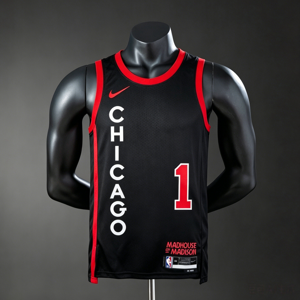 Chicago Bulls City Edition Derrick Rose #1 NBA Jersey Silk Version