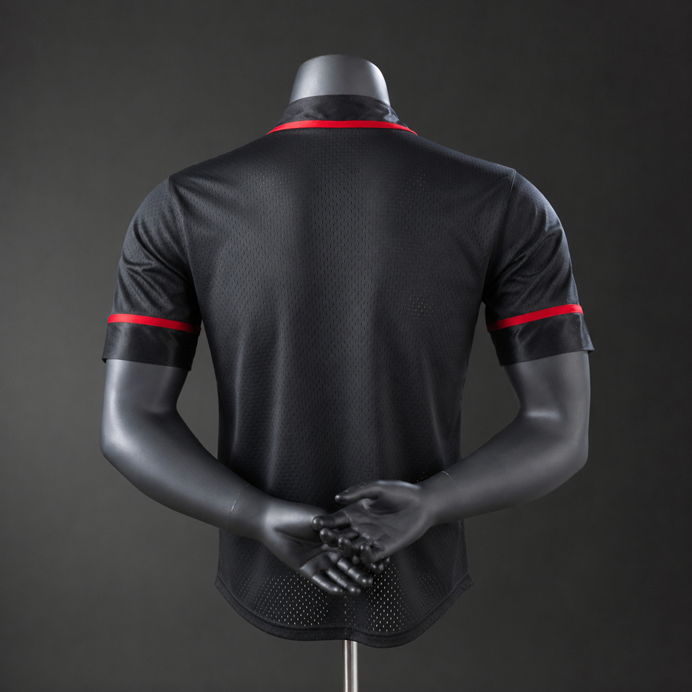 Chicago Bulls Black Button-Up NBA Jersey Shirt Silk Version Foto 2