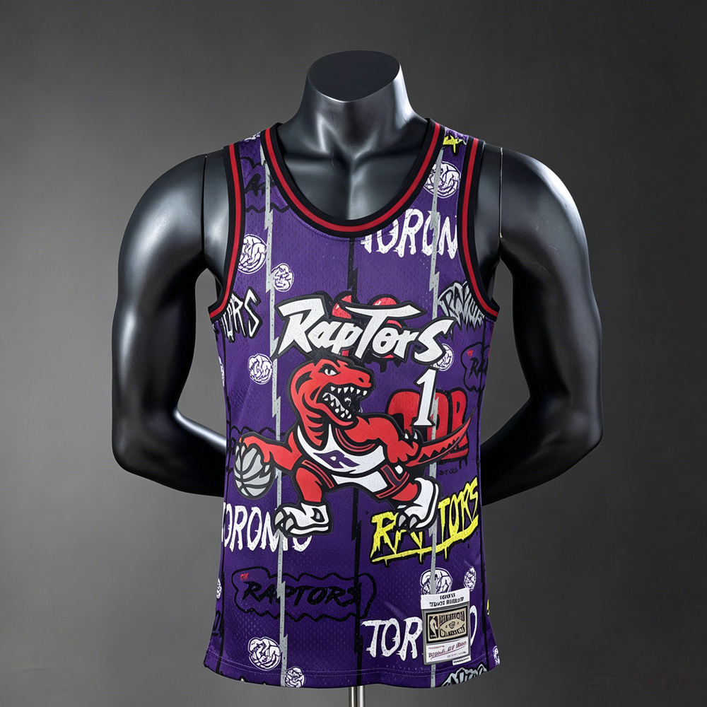 Toronto Raptors Retro Edition McGrady #1 NBA Jersey Silk Version