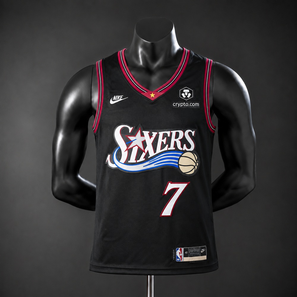 Philadelphia 76ers Hardwood Classic Edition Jaylen Brown #7 NBA Jersey Embroidered Version