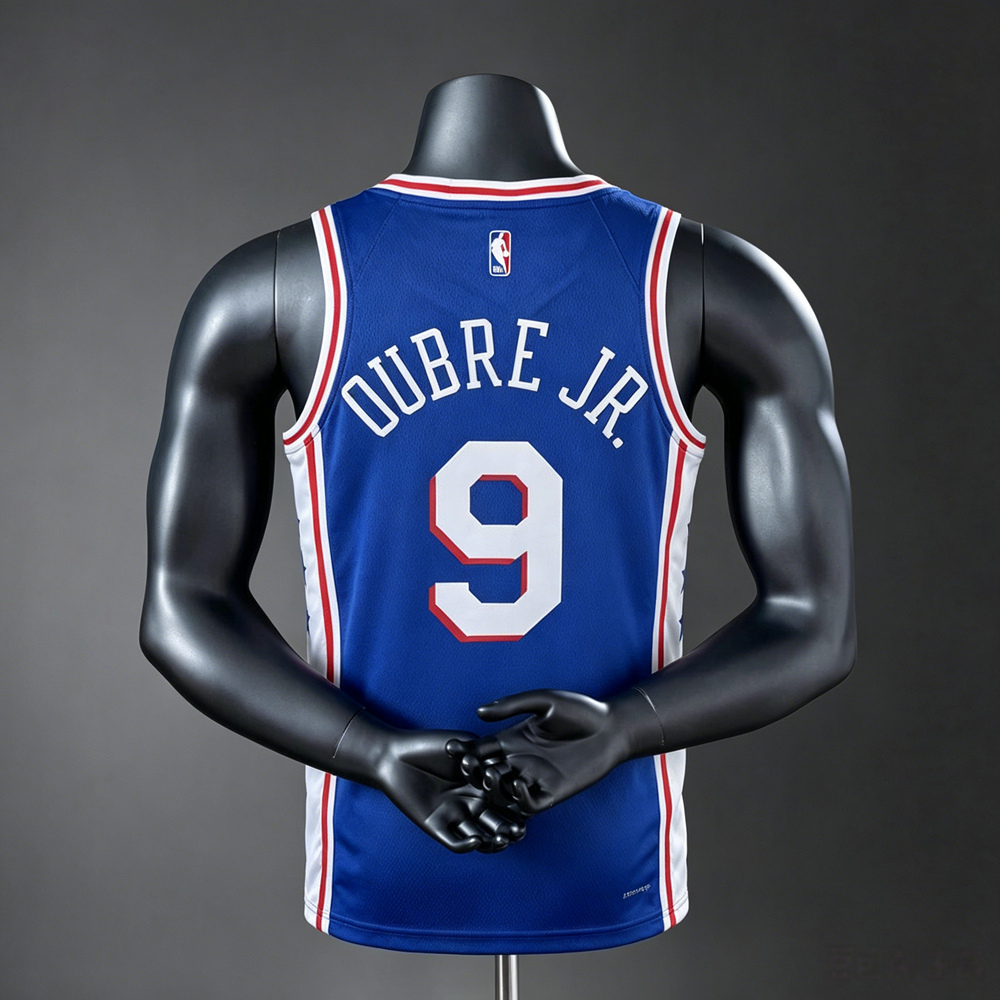 Philadelphia 76ers Classic Edition Kelly Oubre Jr. #9 NBA Jersey Silk Version Foto 2