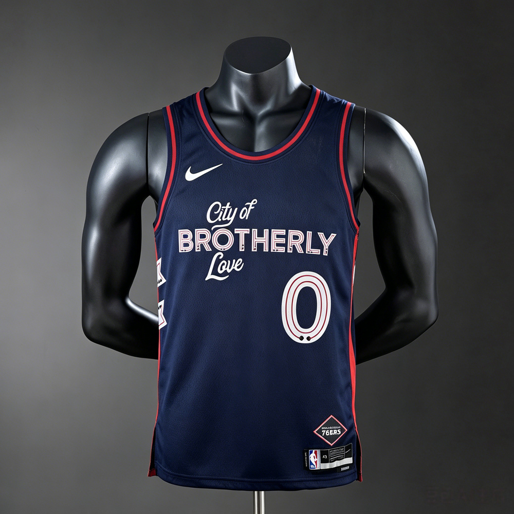 Philadelphia 76ers City Edition Maxey #0 NBA Jersey Silk Version