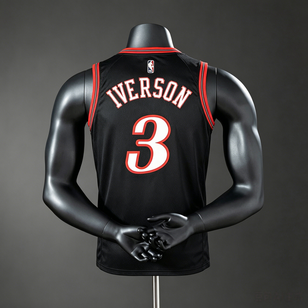 Philadelphia 76ers City Edition Iverson #3 NBA Jersey Silk Version Foto 2