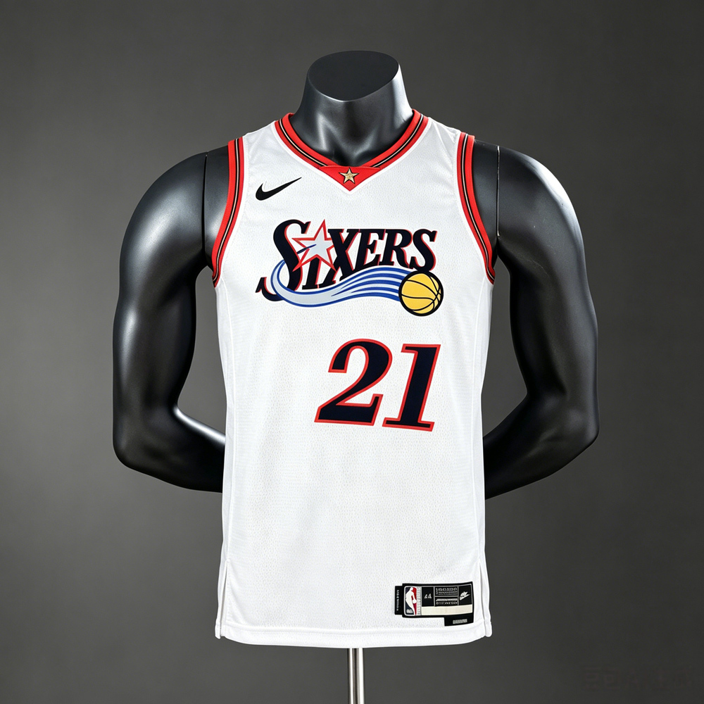 Philadelphia 76ers Classic Edition Embiid #21 NBA Jersey Silk Version