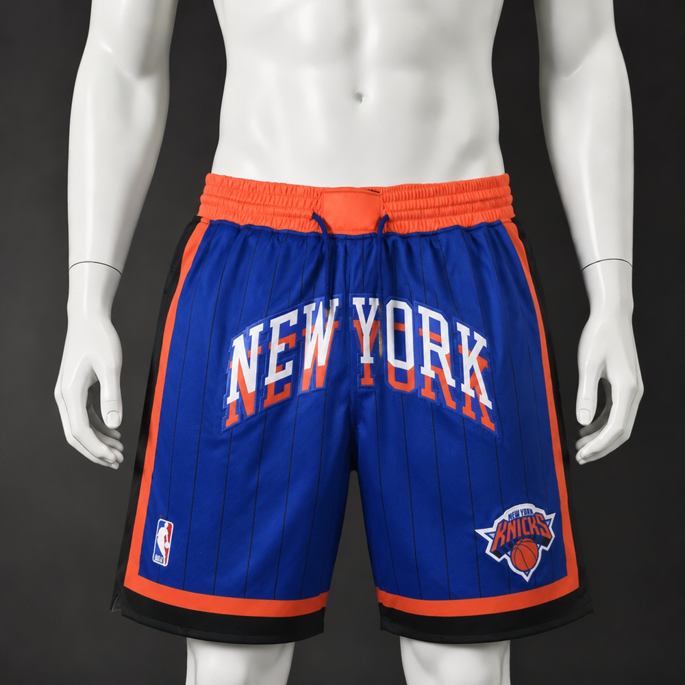 New York Knicks Basketball NBA Shorts Embroidered Version