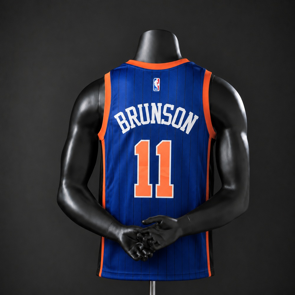 New York Knicks City Edition Brunson #11 NBA Jersey Embroidered Version Foto 2