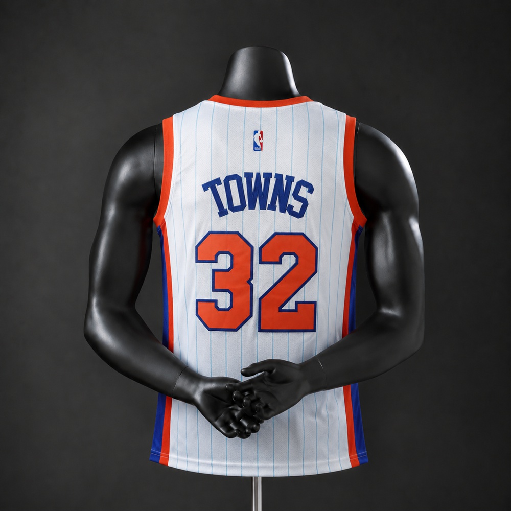 New York Knicks City Edition Towns #32 NBA Jersey Embroidered Version Foto 2