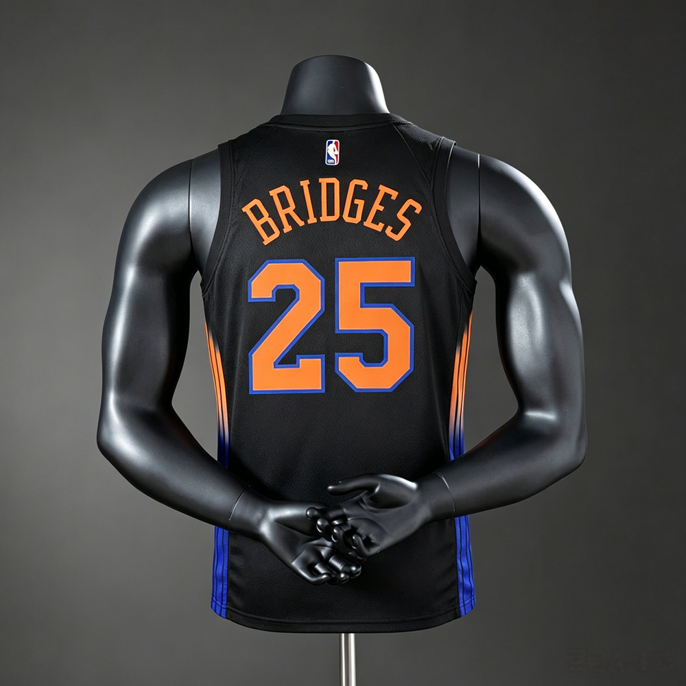 New York Knicks City Edition Bridges #25 NBA Jersey Silk Version Foto 2