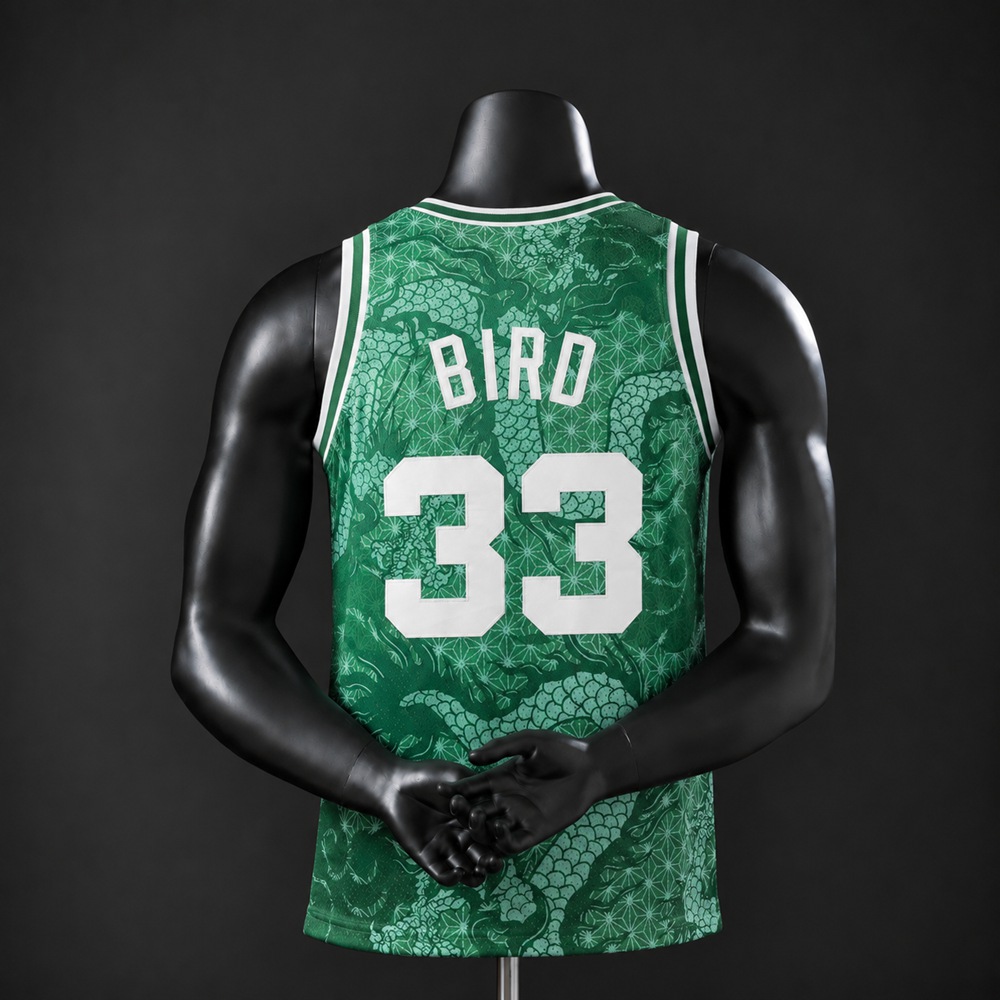 Boston Celtics Hardwood Classics Bird #33 NBA Jersey Embroidered Version Foto 2