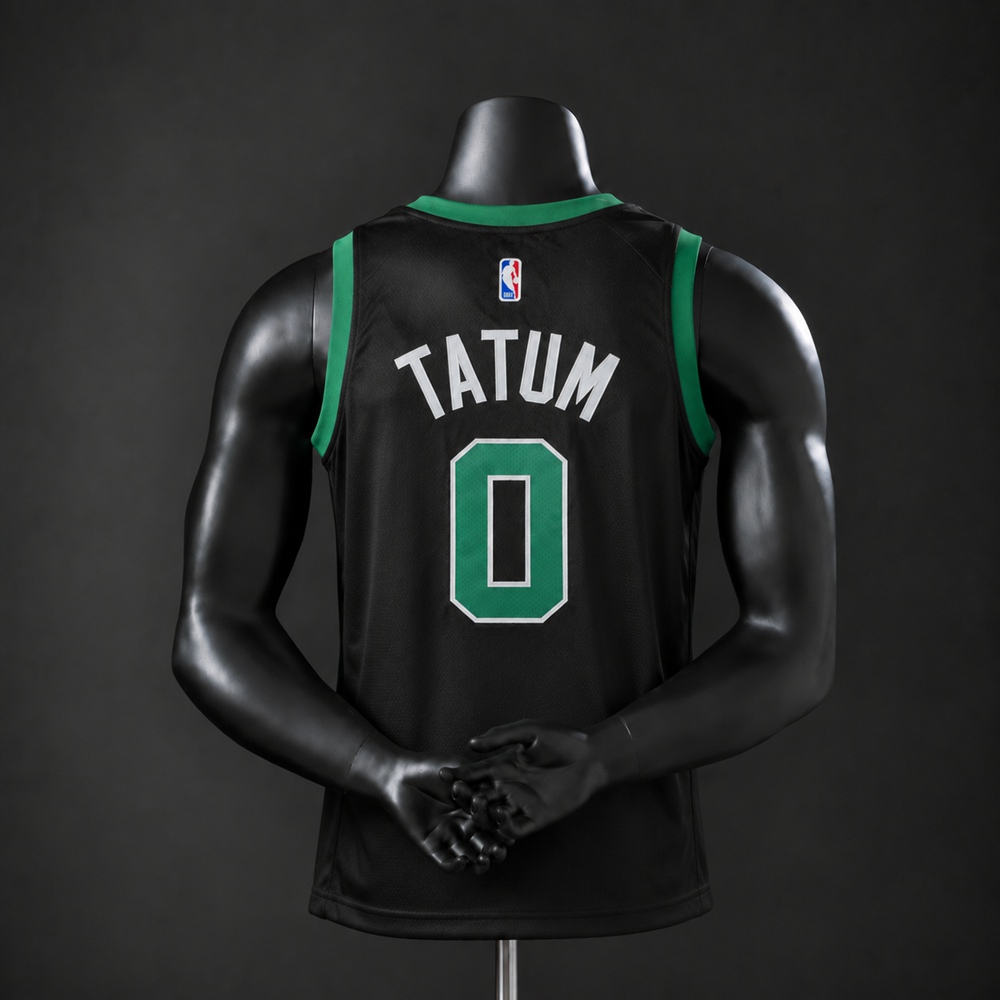 Boston Celtics City Edition Jayson Tatum #0 NBA Jersey Embroidered Version Foto 2