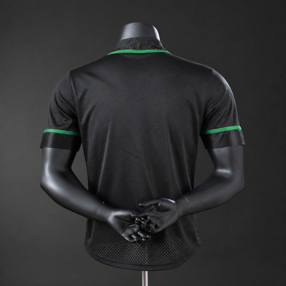 Boston Celtics Black Button-Up NBA Jersey Shirt Silk Version Foto 2